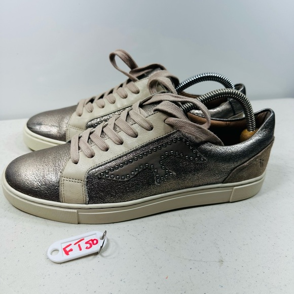 Shoes - FRYE Metallic Ivy Logo Patch Women Studded Sneakers Size8,5 RARE